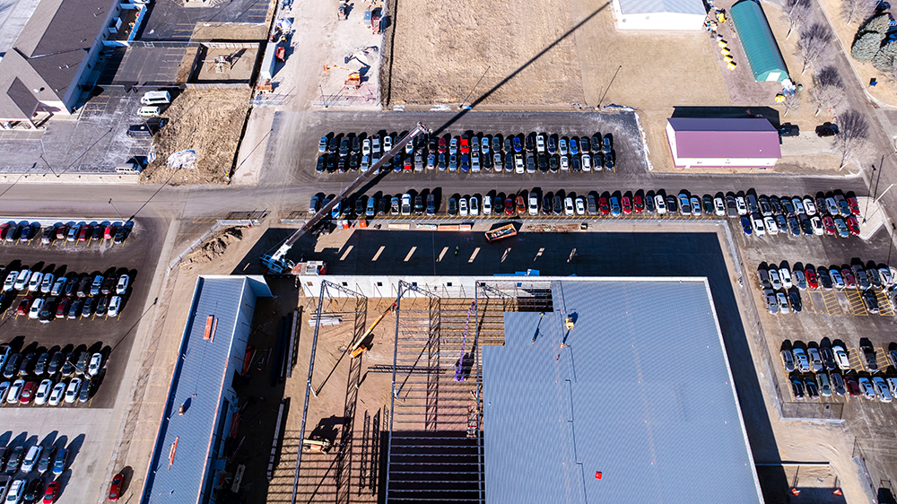 Showplace 01 23 25 Walls Up Shannon Ipad Pics Beam and Roof going on 10